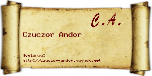Czuczor Andor névjegykártya